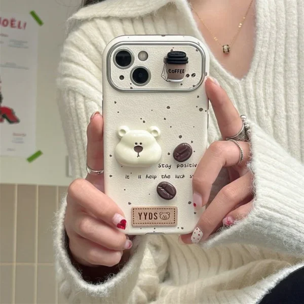 iPhone 15 Pro Graffiti Lovable Bear Case (White)