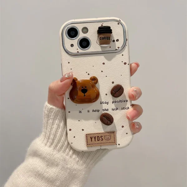 iPhone 15 Pro Graffiti Lovable Bear Case (Brown)